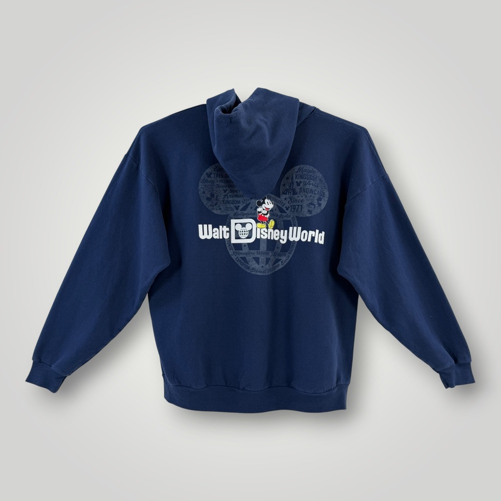 Disney Parks Walt Disney World Mickey Mouse Navy Hoodie Mens 2XL Hanes EcoSmart
